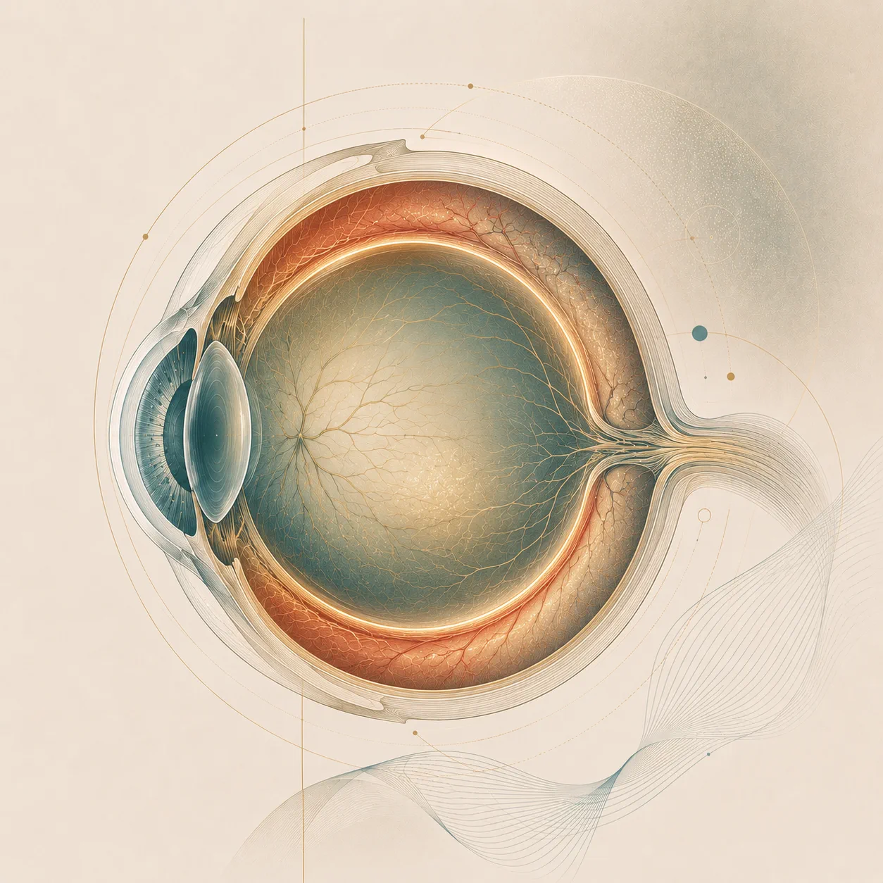 Ilustra&ccedil;&atilde;o sobre retina